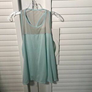 Athleta aqua blue vented racer back tank top, L
